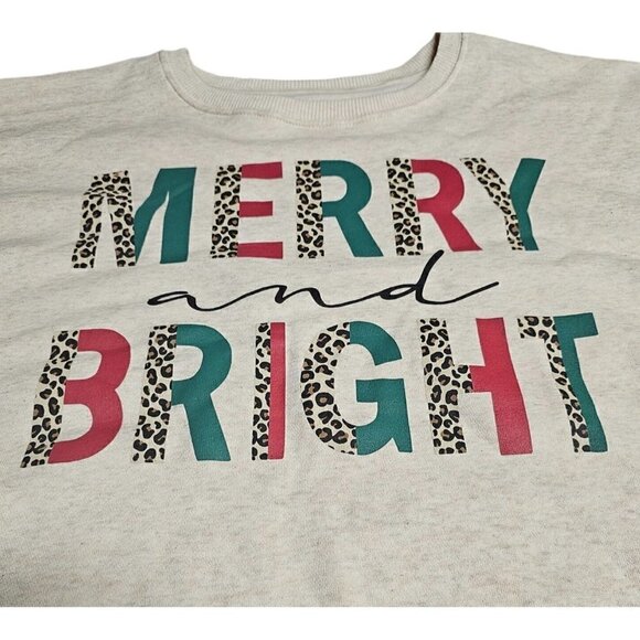 Christmas Merry and Bright Long Sleeve Eco-Friendly Pullover Sweatshirt - Picture 3 of 12